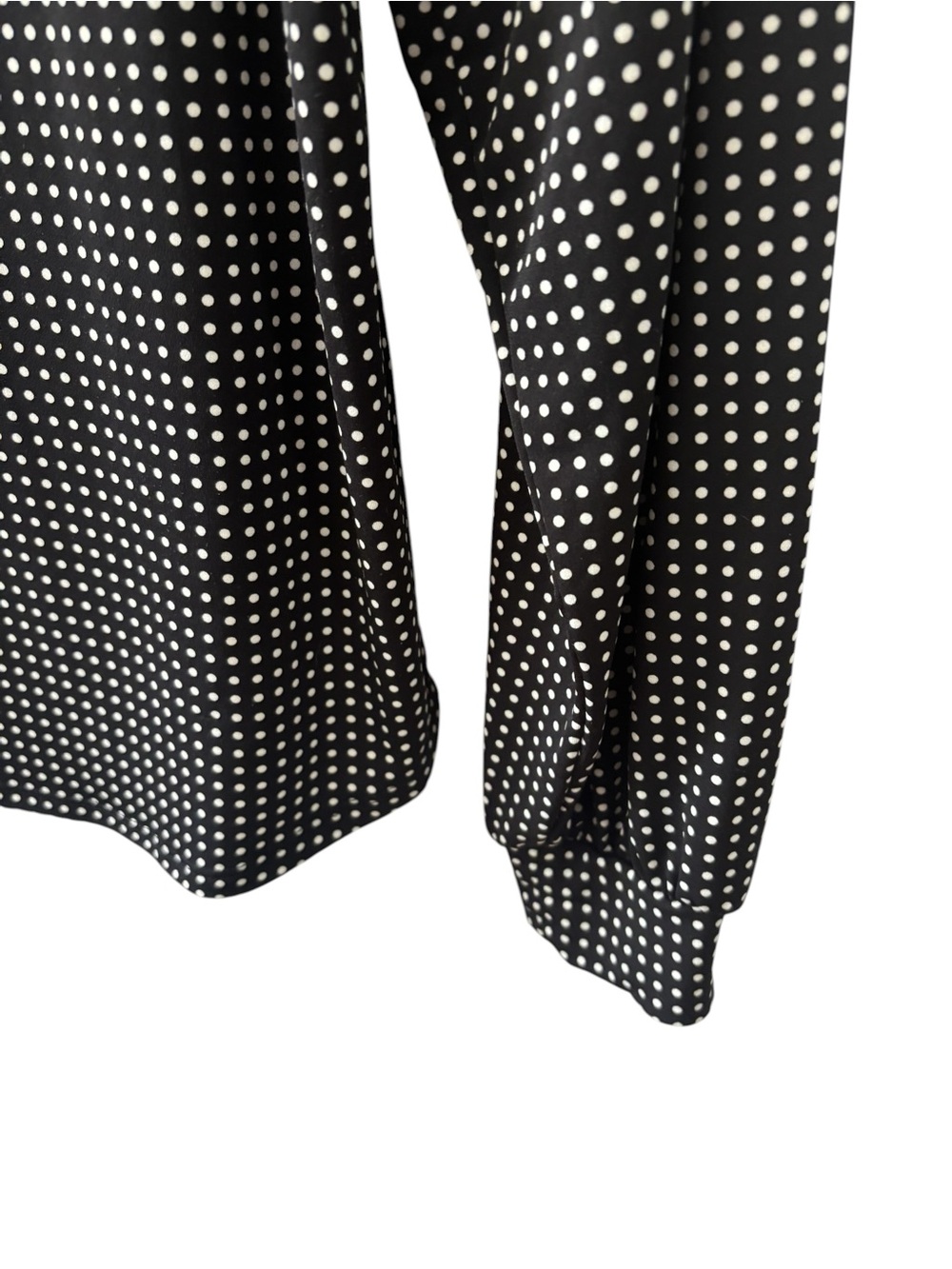 Banana Republic Polka Dot Blouse Size Medium Black/White Round Neck Long Sleeve - Picture 2 of 7